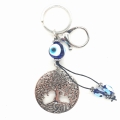 Wholesale - Blue Evil Eye Keychain Tree of Life Set of 6