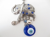 Blue evil eye hanger set with elephant (6 pcs)