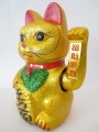Lucky Cat glitter gold with moveable arm medium