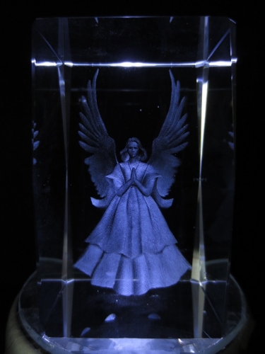 3D laserblok with angel praying