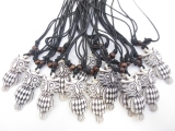 Polystone Owl necklace set of 12 white
