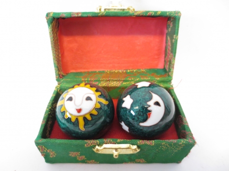 Massage balls green with Sun & Moon 3.5cm