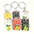 Wholesale - Lucky cat keychains Metal Colored