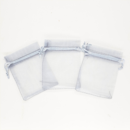 Organza gift bag blanco Silver 7,5 x 10 cm