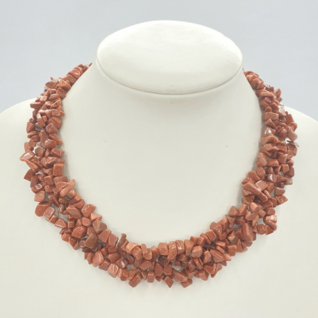 Wholesale - Wide stone necklace Goldstone