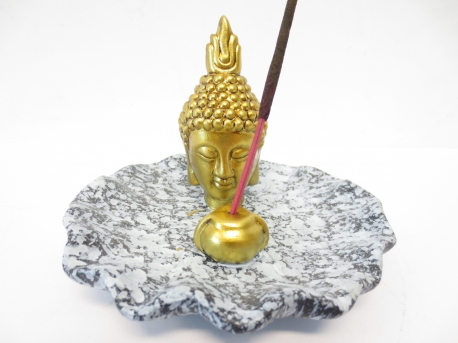 golden Thai buddha incense holder grey