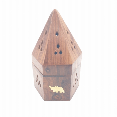 Wholesale - Wooden Pyramid cone burner Elephant (6pcs)