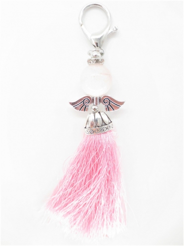 Guardian Angel keychain ball pink