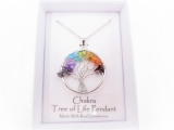 Wholesale Gemstone Tree of Life Pendants Chakra Necklace (12st) 