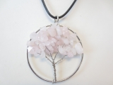 Tree of Life Necklace rose quartz