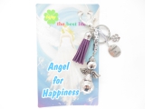 Happy Angel keychain purple