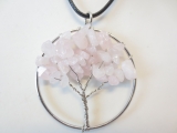 Tree of Life Necklace rose quartz